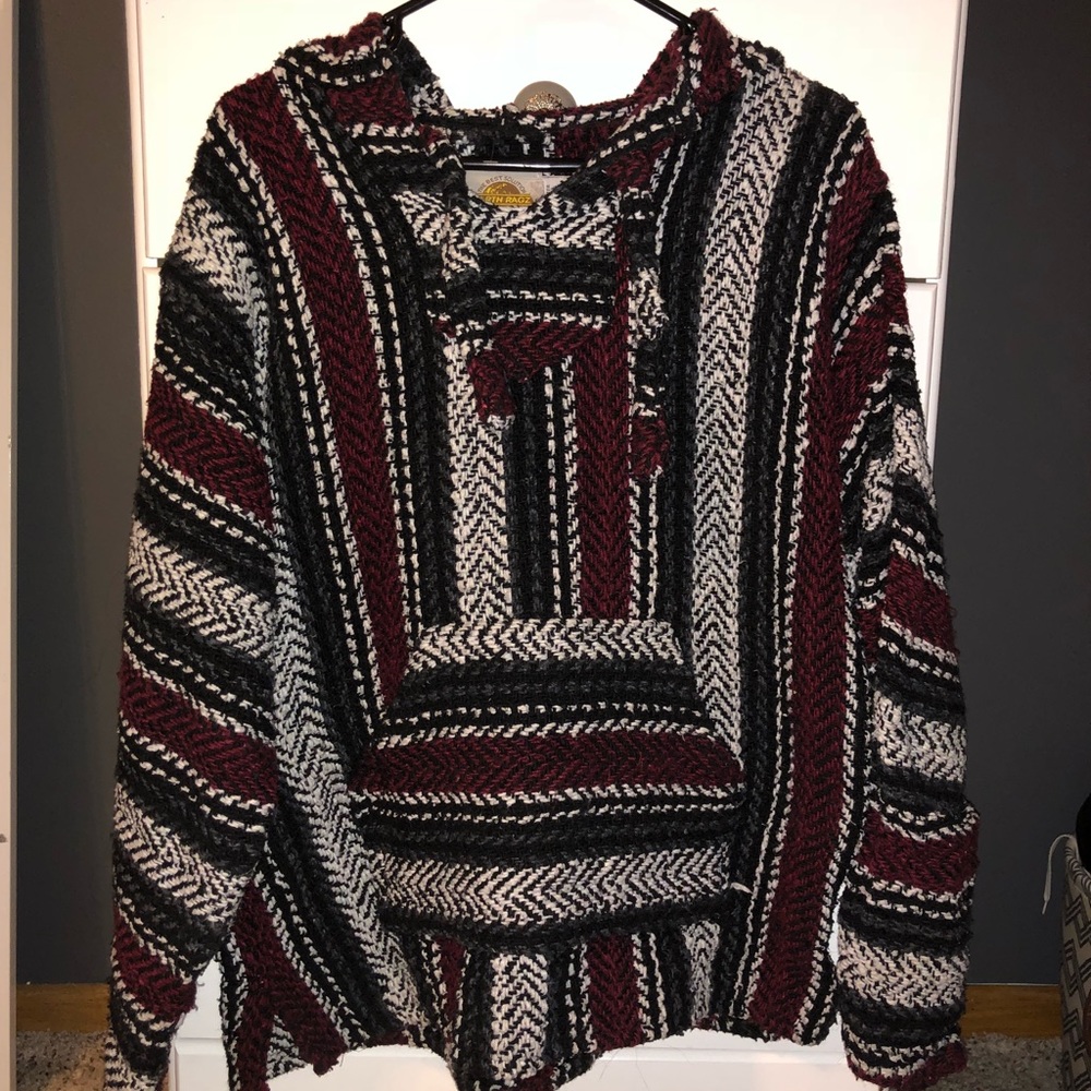 Maroon Drug Rug / Poncho !